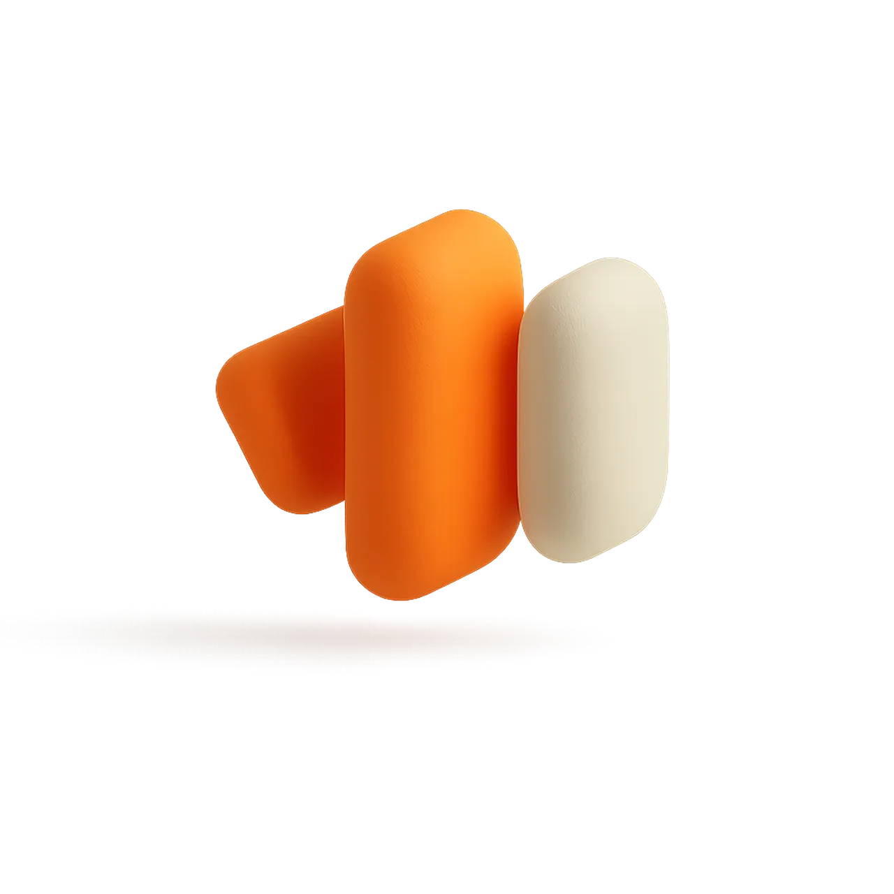 3D-Illustration mit drei abstrakten Modulen – symbolisiert digitale Markenpräsenz im B2B