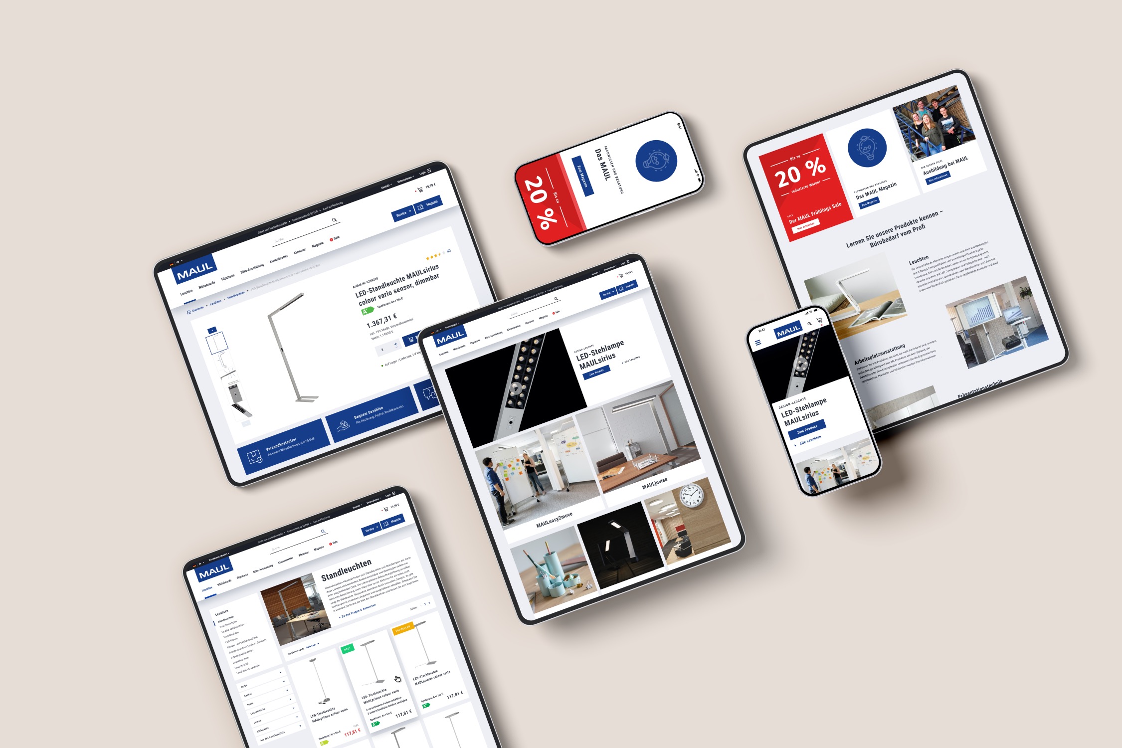 B2B-Shop für MAUL: Produktvielfalt mit technischer Tiefe und Informationsarchitektur. Konzipiert und umgesetzt von pixolith.